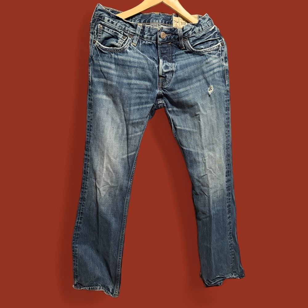 Hollister Men's Slim Low rise Bootcut Jeans EUC